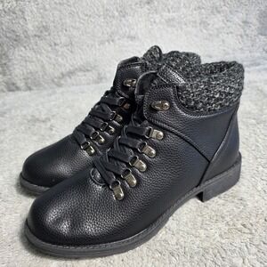 Muk Luks Denali Womens Black‎ Memory Foam Water Resistant Hiking Boots 10 NEW
